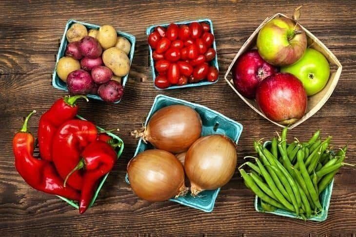 Fresh fruits and vegetables
